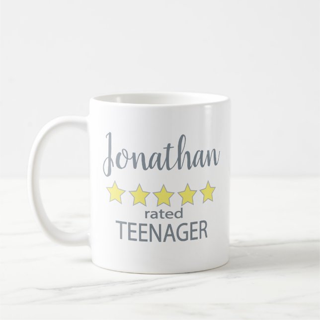 Caneca De Café Adolescente classificado com 5 estrelas (Esquerda)