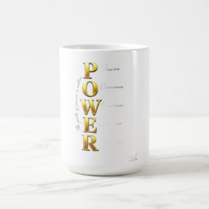 Caneca De Café ADOM Premium Inspirational "POWER" Gráfico Feminin