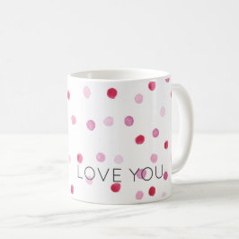 Caneca De Café ADORA-TE Bolinhas cor-de-rosa, doce Namorados espe