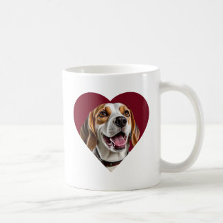 Caneca De Café Adorable Beagle in Heart Shape Design