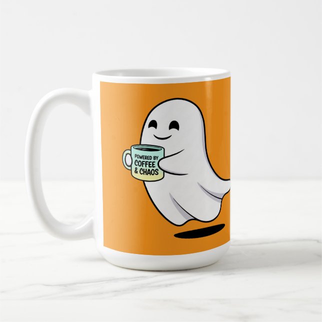 Caneca De Café Adorable Ghost Cute Halloween Illustration (Esquerda)