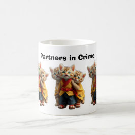 Caneca De Café 🐱 Adorable Kittens in Matching Outfits - Cute Cat