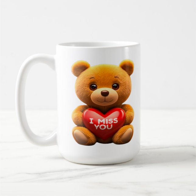 Caneca De Café Adorable Teddy bear I miss you (Esquerda)