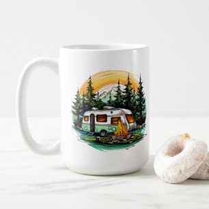 Caneca De Café Adoráveis amantes de camping adicionam monograma 