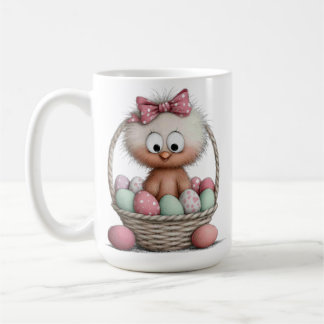 CANECA DE CAFÉ ADORÁVEIS ANIMAIS DE PÁSCOA EM CESTAS