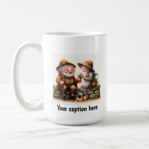 Caneca De Café Adoráveis Munchkins Idosos com Roupas Campestres
