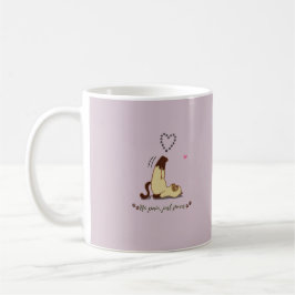 Caneca De Café Adorável adesivo de gato esticando para amantes de