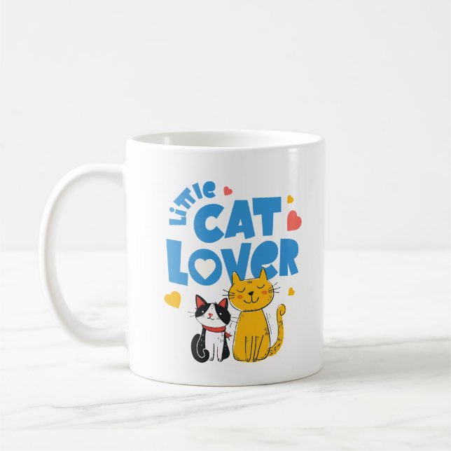 Caneca De Café Adorável Amante de Gatinho (Esquerda)