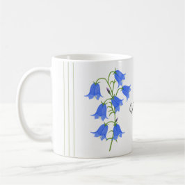 Caneca De Café Adorável Bluebells Clássica Mug Com Listras Verdes