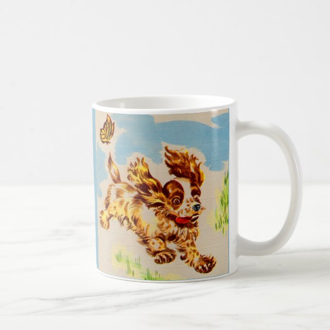 Caneca De Café adorável cachorrinho de panela em fuga (Direita)