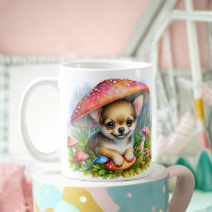 Caneca De Café Adorável Chihuahua Puppy debaixo do guarda-chuva d