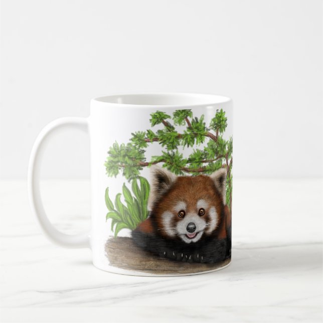 Caneca De Café Adorável Eu Adorava Filhos De Panda Vermelha (Esquerda)