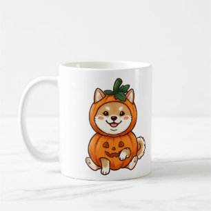 Caneca De Café Adorável Fantasia de Abóbora para Shiba Inu Hallow