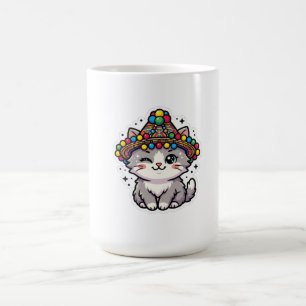 Caneca De Café Adorável Gatinho Marroquino Amazigh Kawaii com Cha