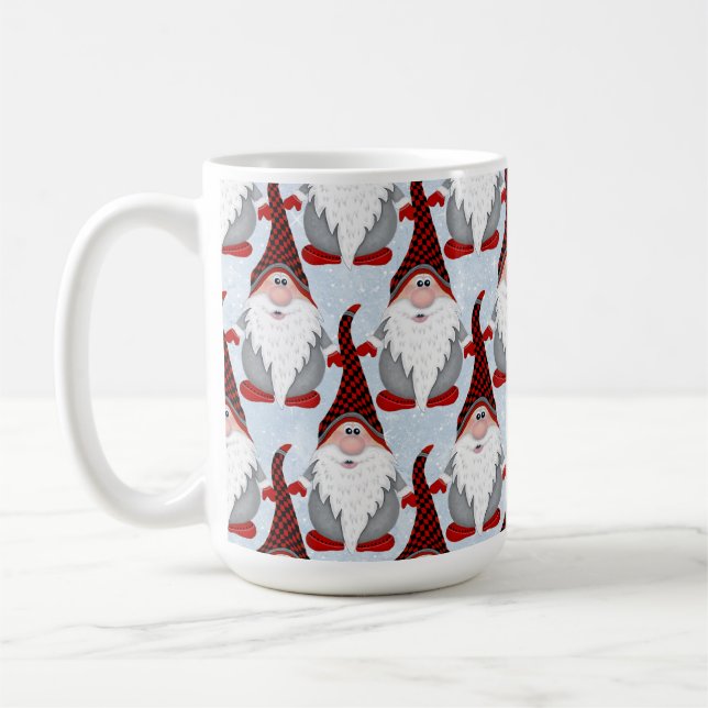 Caneca De Café Adorável Gnomo Negro Vermelho Xmas Natal Crianças  (Esquerda)