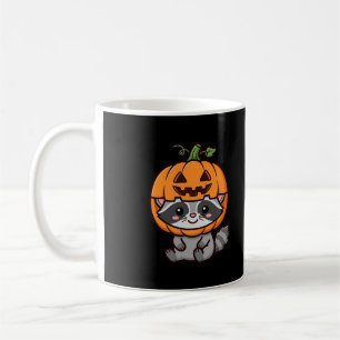 Caneca De Café Adorável Guaxinim Abóbora Chapéu Halloween