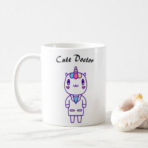 Caneca De Café Adorável Humor de Veterinário Kawaii Cuidados com
