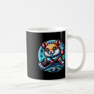 Caneca De Café Adorável jogador de hóquei hamster patinando diver