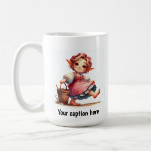 Caneca De Café Adorável Jovem Munchkin em Roupas Antigas