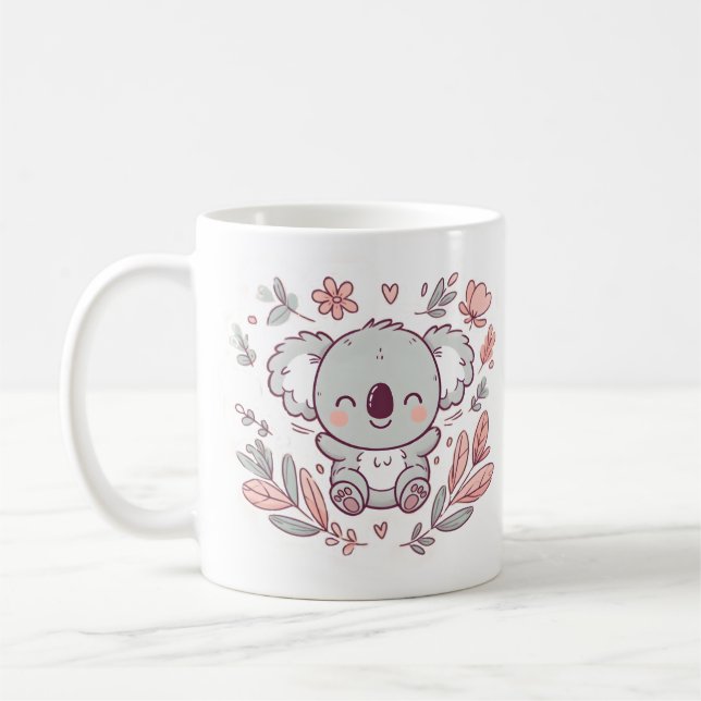 Caneca De Café Adorável Koala com Charme Whimsical (Esquerda)