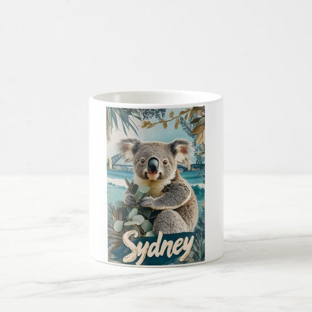Caneca De Café Adorável Koala com ponte Sydney Harbor (Centro)
