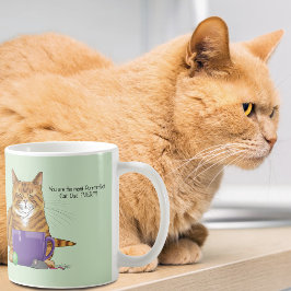 Caneca De Café Adorável Laranja Tabby Verde Dia dos Pais Roxo