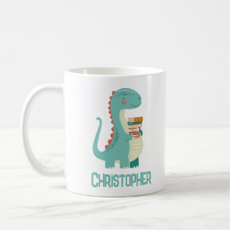 Caneca De Café Adorável Livro De Dinossauros Com Nome Para Crianç