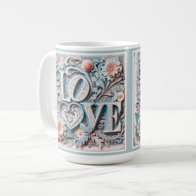Caneca De Café Adorável Loja De Amor Em Camadas (Frente Esquerda)