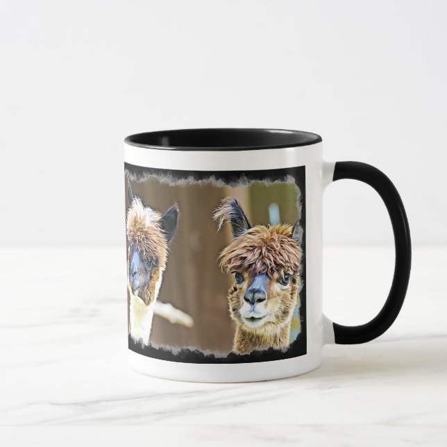 Caneca de café adorável mas engraçada das alpacas (Direita)