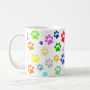 Caneca De Café Adorável padrão de impressão de patas de animais d