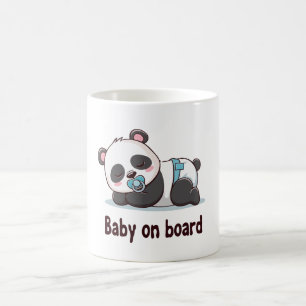 Caneca De Café Adorável Panda Adormecido "Bebê a Bordo" Adesivo p
