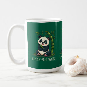 Caneca De Café Adorável Panda Hugging Bamboo - Cartoon Verde