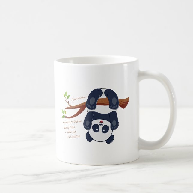 Caneca De Café adorável panda pendurado de cabeça para baixo (Direita)