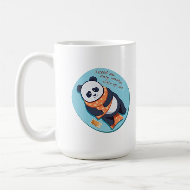Caneca De Café adorável panda precisa de chamada matinal (Esquerda)