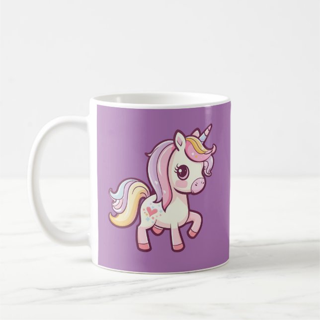 Caneca De Café Adorável Pastel Unicorn (Esquerda)