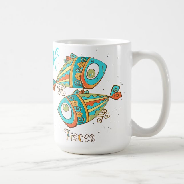 Caneca De Café Adorável Peixe de Peixes (Direita)