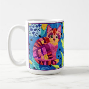 Caneca De Café Adorável Pequeno Gatinho Quilado Como Design