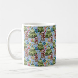 Caneca De Café Adorável Quokka de Natal Vintage