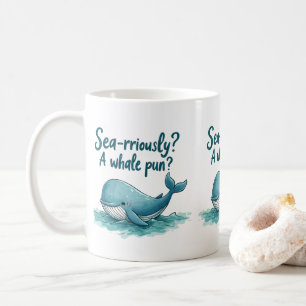Caneca De Café Adorável "Sério no mar? Uma piada de baleia?" Desi
