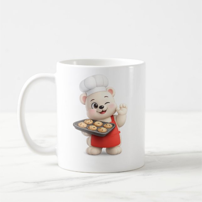 Caneca De Café Adorável Urso Fofo Pero Design de Personagem (Esquerda)