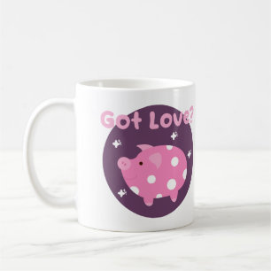 Caneca De Café Adorei Kawaii, um porco rosa fofo