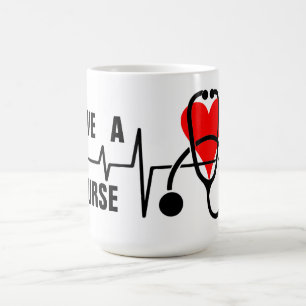 Caneca De Café Adorei uma enfermeira, Stethoscope, Design de café
