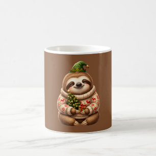Caneca De Café Adorno de Natal de Preguiça Fofa das Festas