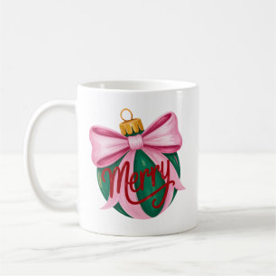 Caneca De Café Adorno de Pincelada Natalina Elegante Natal