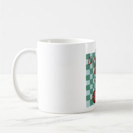 Caneca De Café Adornos de Laço Vermelho de Feliz Natal Design