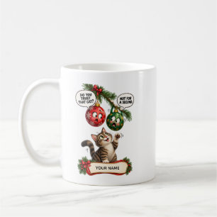 Caneca De Café Adornos de Natal de Gato Divertidos
