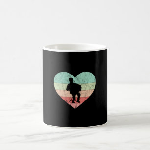 Caneca De Café Adoro Acordeão Retro Vintage Heart