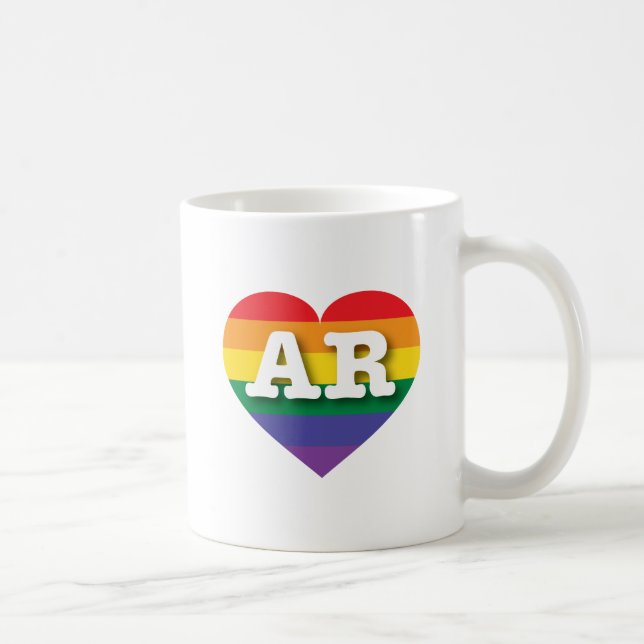 Caneca De Café Adoro Arkansas Rainbow Heart (Direita)