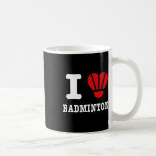 Caneca De Café Adoro Badminton Tee - Engraçada Paródia Cardíaca