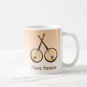 Caneca De Café Adoro Banjos Music Instruments Mug